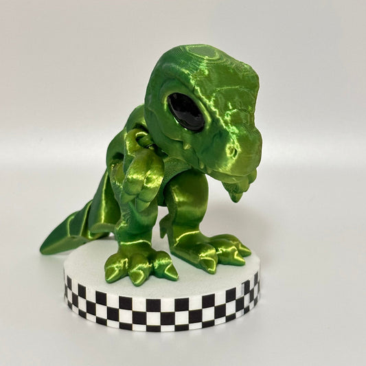 JadeStomp: Large Standing Silky Green T-Rex Fidget Collectible