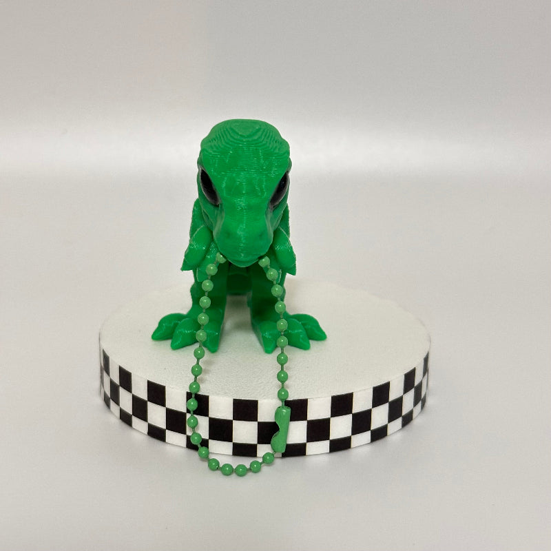 Tiny Roary: Green T-Rex Keychain 3D Printed Fidget Collectible