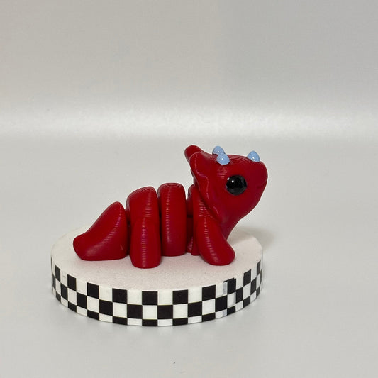 Ruby Rumbles: Red Triceratops 3D Printed Fidget Collectible