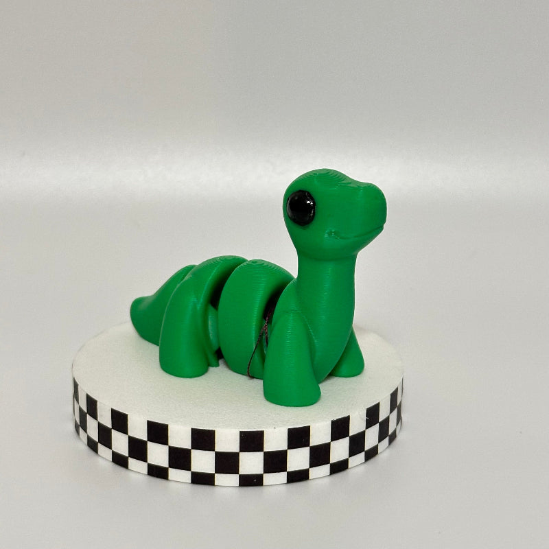 Meadow Glide: Green Brontosaurus 3D Printed Fidget Collectible