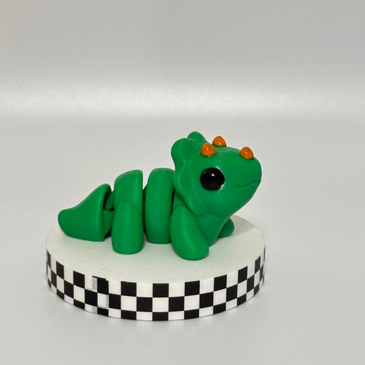 Tango Tops: Green Triceratops 3D Printed Fidget Collectible