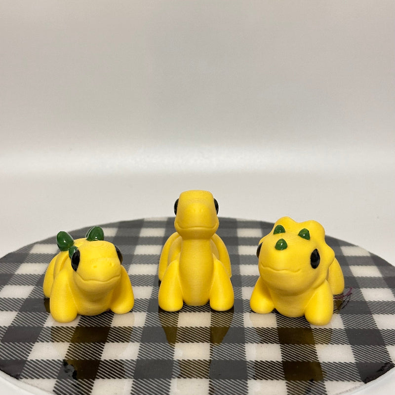 Sunny Spikes: Yellow Triceratops 3D Printed Fidget Collectible