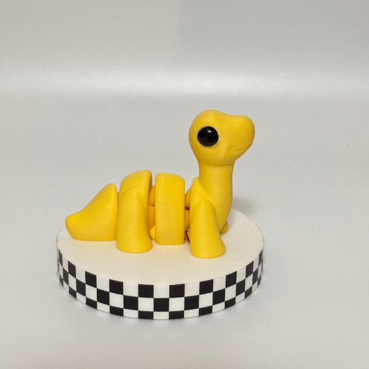 Sunbeam Stroll: Yellow Brontosaurus 3D Printed Fidget Collectible