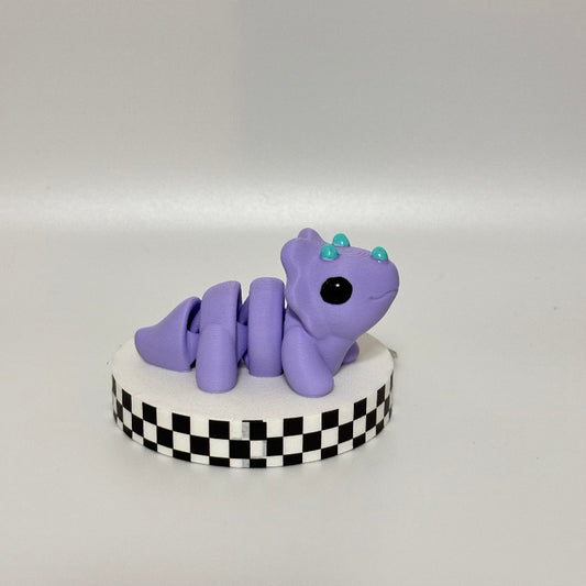 Twinkle Tops: Purple Dino 3D Printed Fidget Collectible