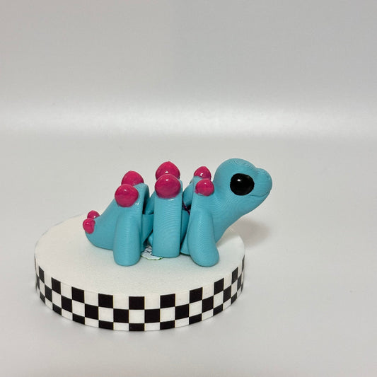 Pinky Plates: Blue Stegosaurus 3D Printed Fidget Collectible