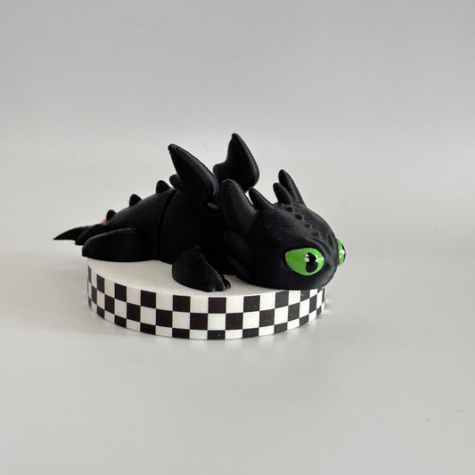 Small Night Fury 3D Printed Fidget Dragon Collectible