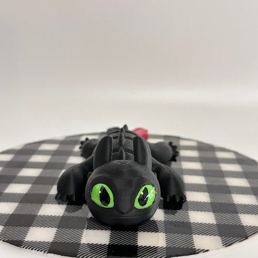 Medium Night Fury 3D Printed Fidget Dragon Collectible