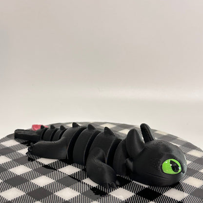 Medium Night Fury 3D Printed Fidget Dragon Collectible