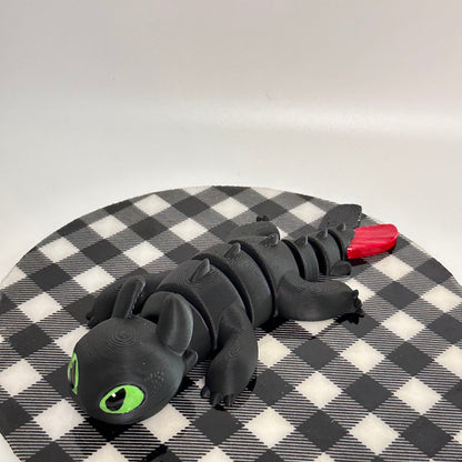 Medium Night Fury 3D Printed Fidget Dragon Collectible