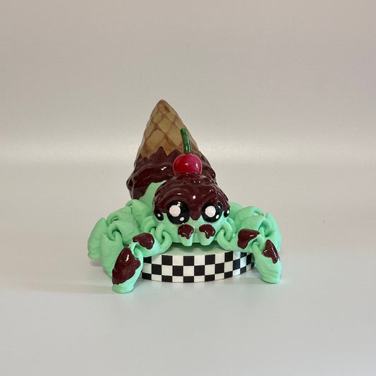 Mintie The Kawaii Icecream Spider 3D Printed Fidget Collectable