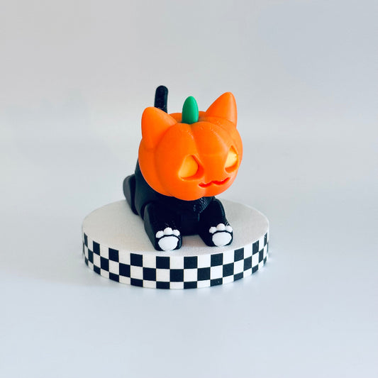 Pumpkitty The 3D Printed Fidget Collectable Cat