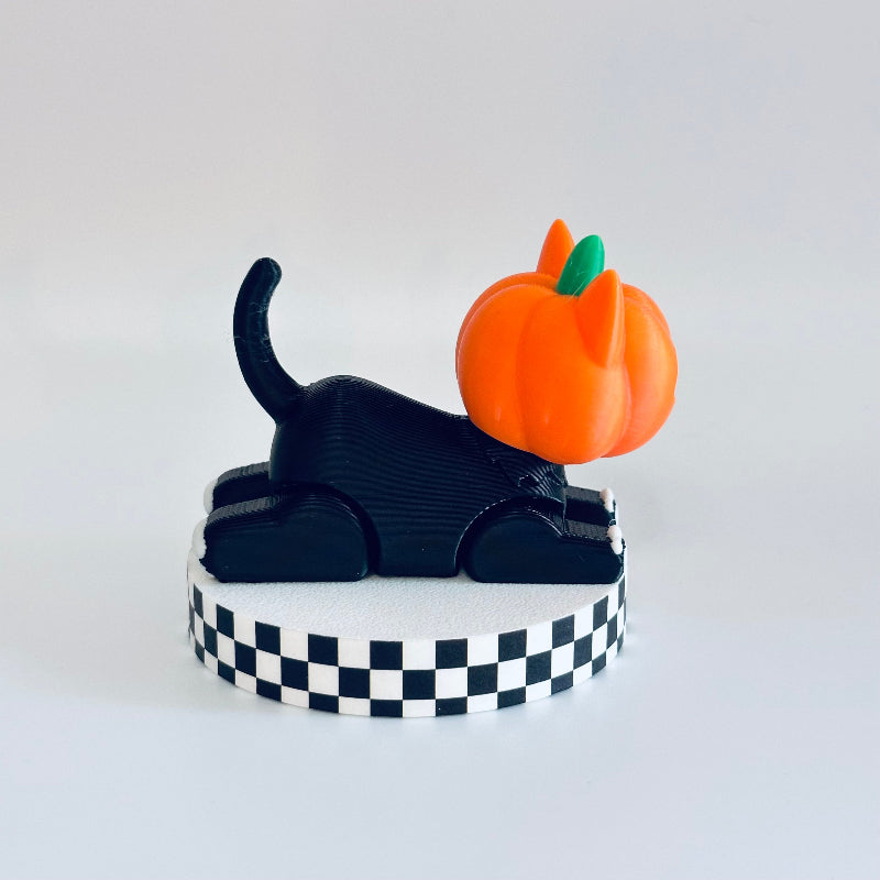 Pumpkitty The 3D Printed Fidget Collectable Cat