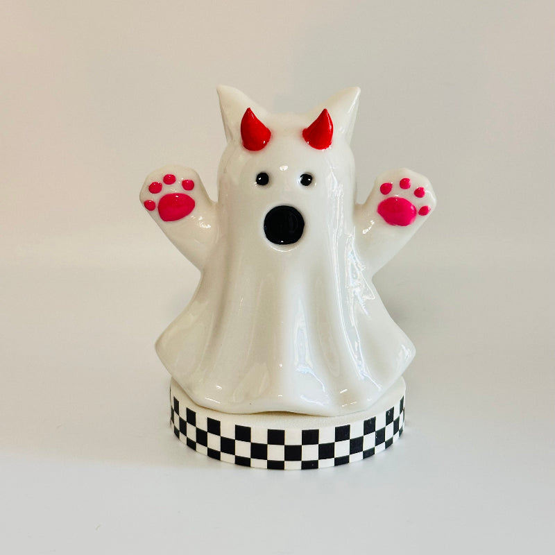 SpookyPaws the Ghost Devil Cat 3D Printed Shelfie Collectable