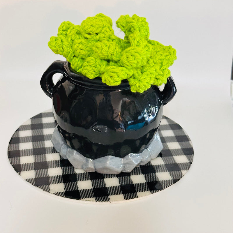 PotionBrewer Cauldron 3D Printed and Crocheted Coaster Set