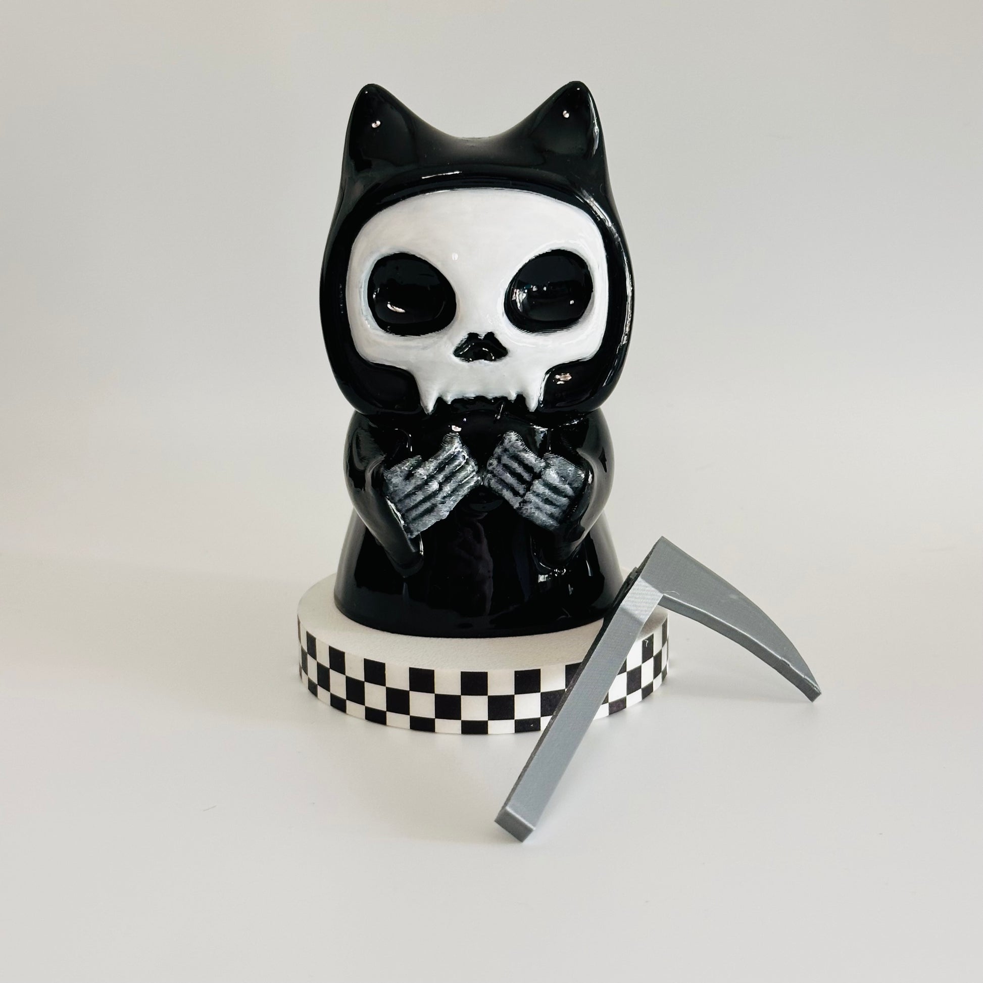 GrimKitty the Chibi Cat Reaper 3D Printed Figurine