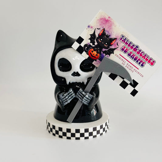 GrimKitty the Chibi Cat Reaper 3D Printed Figurine