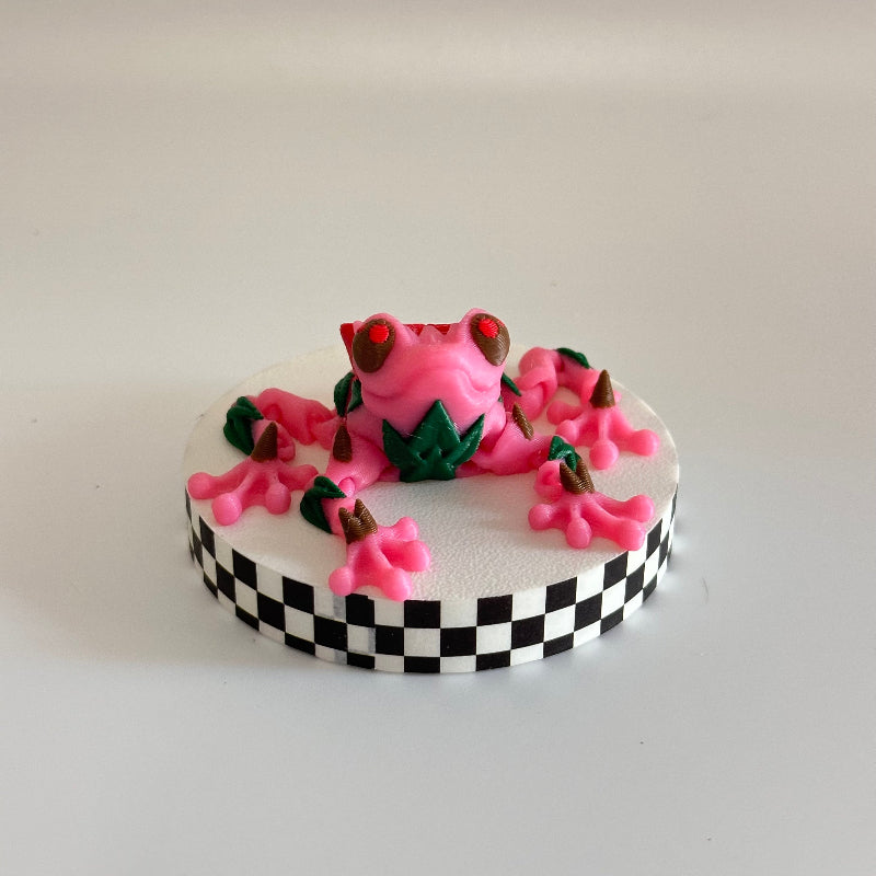 Rosibelle the Rose Frog 3D Printed Fidget Collectable