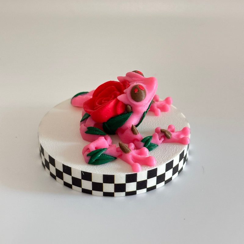 Rosibelle the Rose Frog 3D Printed Fidget Collectable