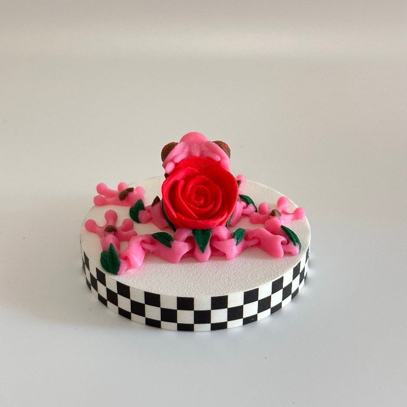 Rosibelle the Rose Frog 3D Printed Fidget Collectable