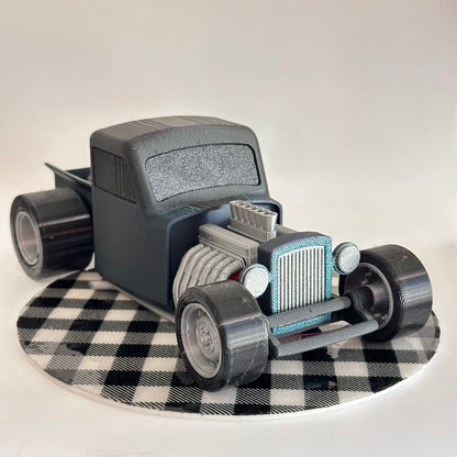 Metallic Teal Rat Rod 3D Printed Car