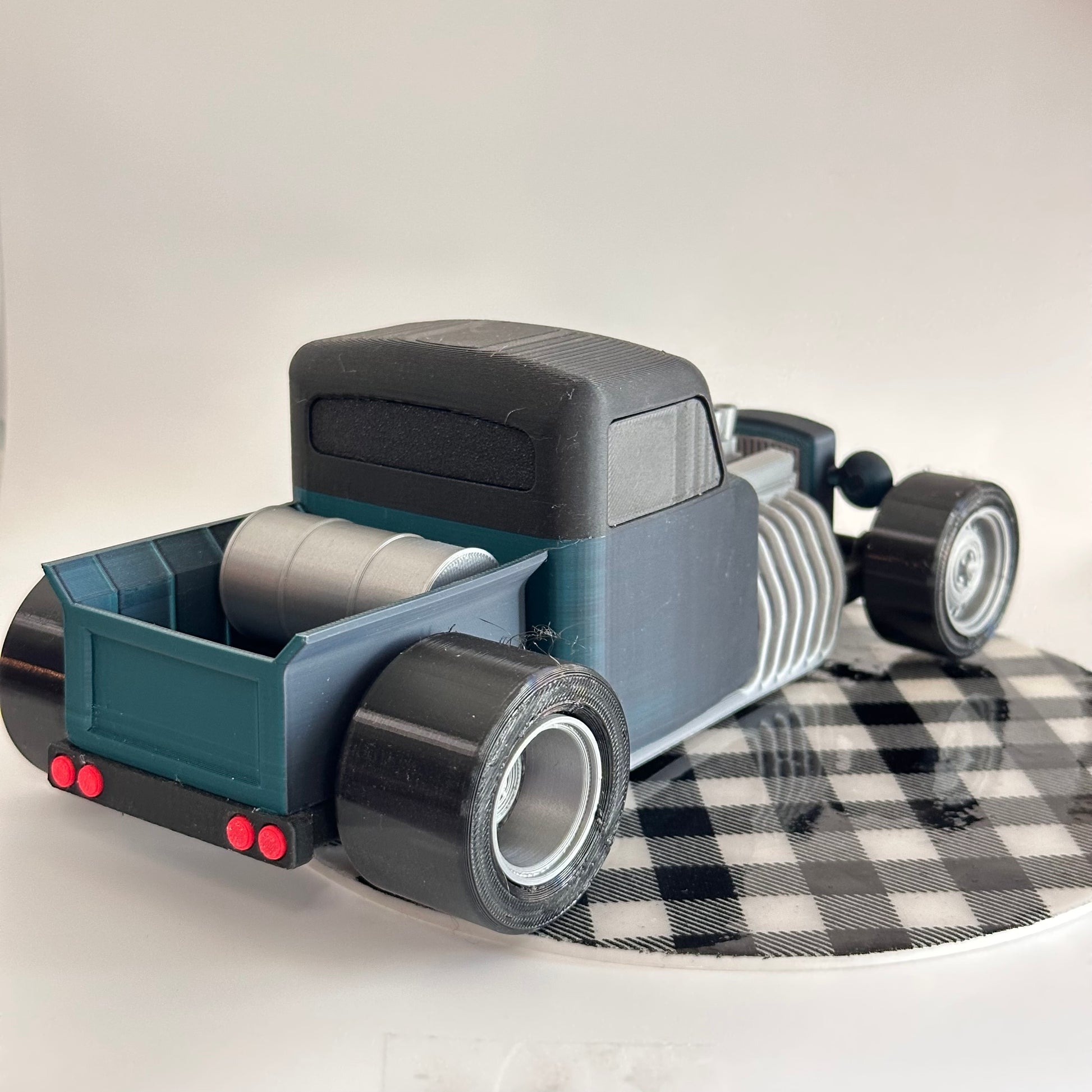 Metallic Teal Rat Rod 3D Printed Car