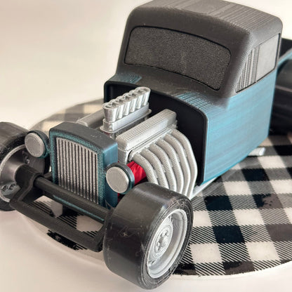 Metallic Teal Rat Rod 3D Printed Car