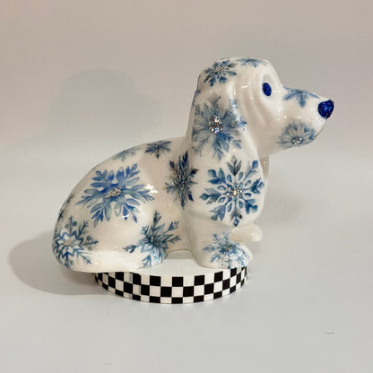 Frosty Howliday Basset Hound 3D Printed Shelfie Collectable