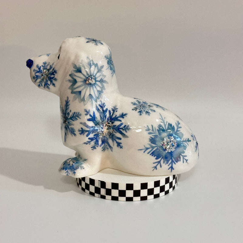 Frosty Howliday Basset Hound 3D Printed Shelfie Collectable