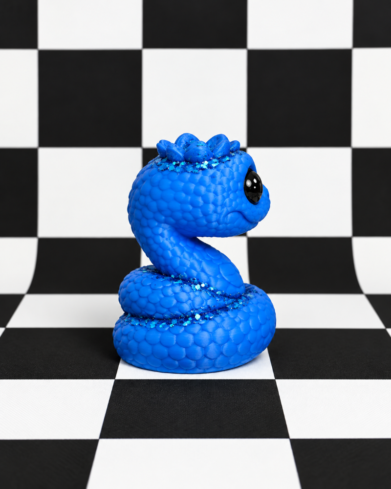 Kawaii Blueberry Snake Figurine