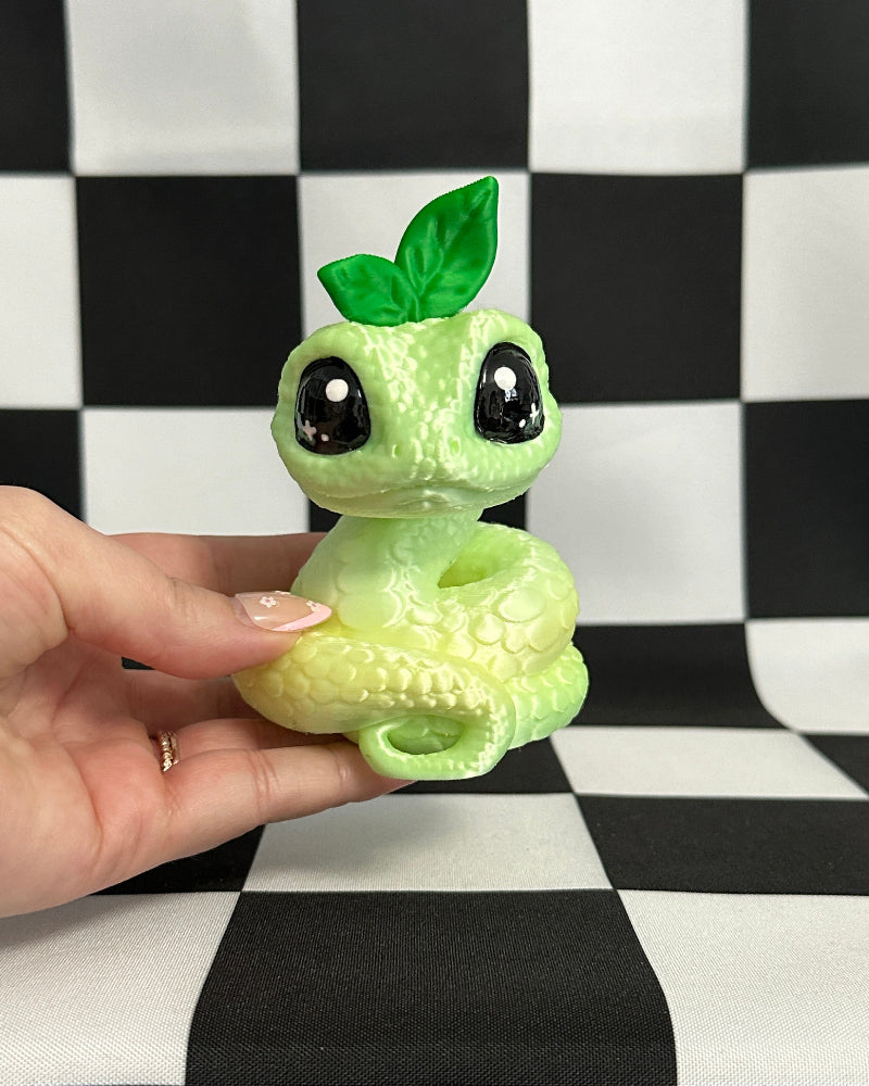 Kawaii Lime Snake Figurine