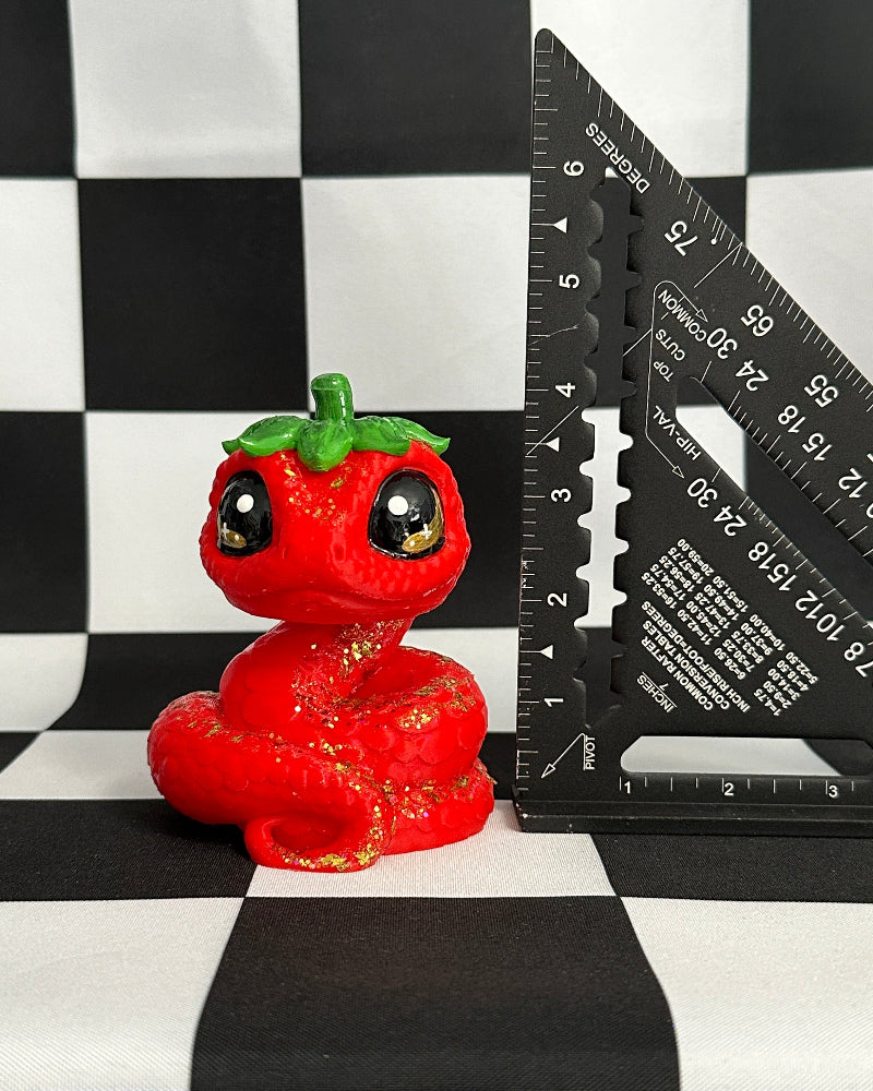 Kawaii Strawberry Snake Figurine