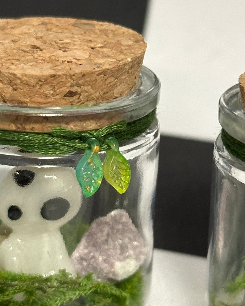 Kodama Terrarium – Version 2 | Glow-in-the-Dark Forest Spirit Mini Display
