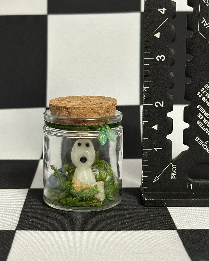 Kodama Terrarium – Version 3 | Glow-in-the-Dark Forest Spirit Mini Display