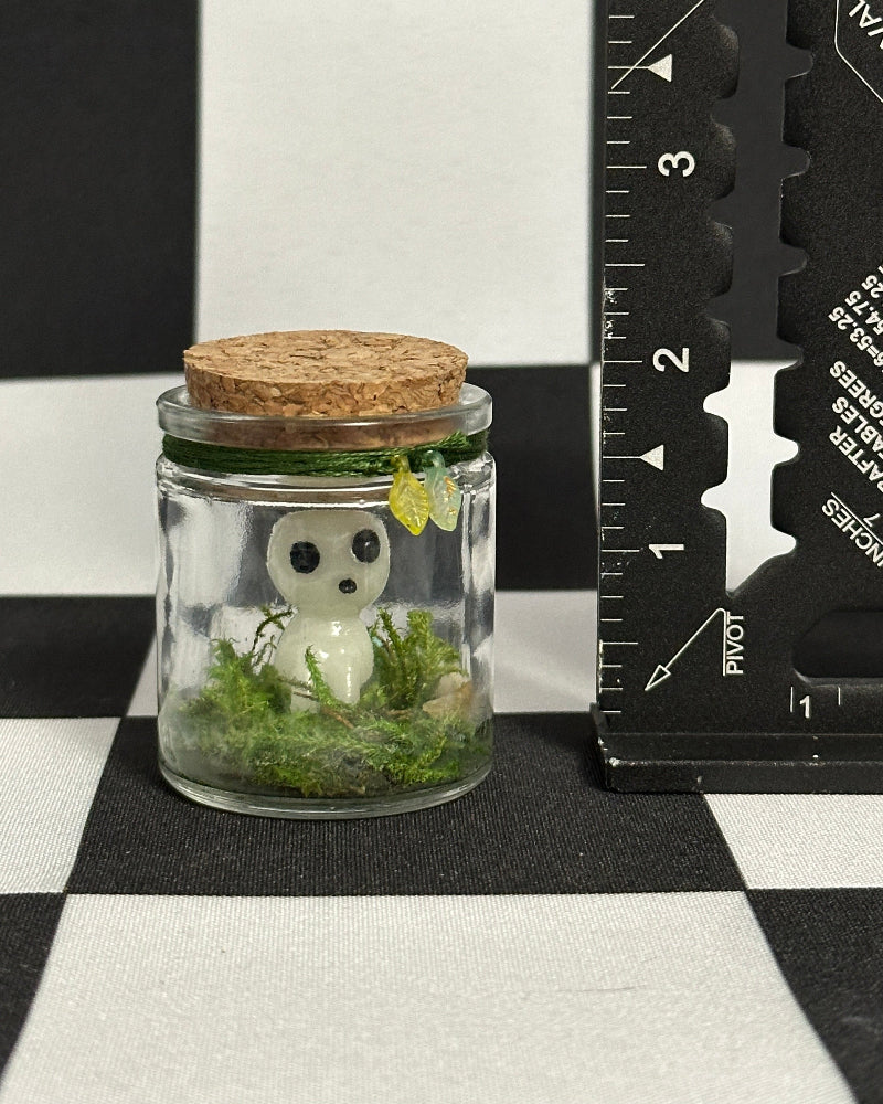 Kodama Terrarium – Version 4 | Glow-in-the-Dark Forest Spirit Mini Display