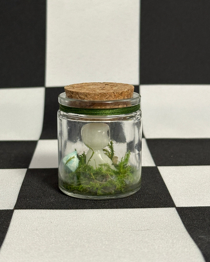 Kodama Terrarium – Version 4 | Glow-in-the-Dark Forest Spirit Mini Display