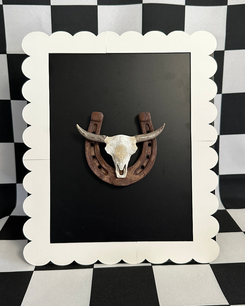 Longhorn Skull Horseshoe Magnet | Western Rustic Decor & Cowboy Wall Art