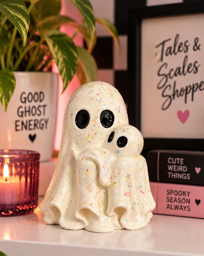 Mama Boo & Baby Boo Ghost Figurine