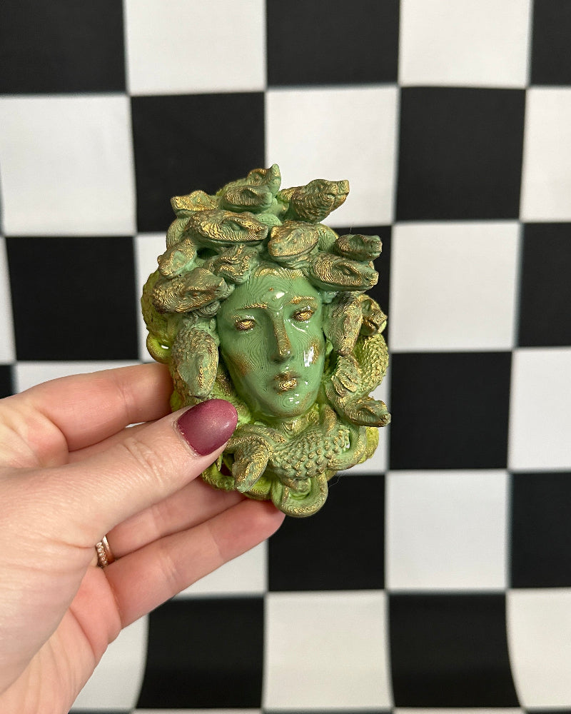 Medusa Magnet | Mythical Creature Mini Sculpture & Gothic Curiosity Decor