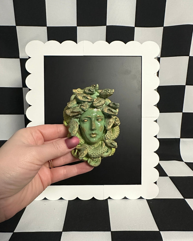Medusa Magnet | Mythical Creature Mini Sculpture & Gothic Curiosity Decor