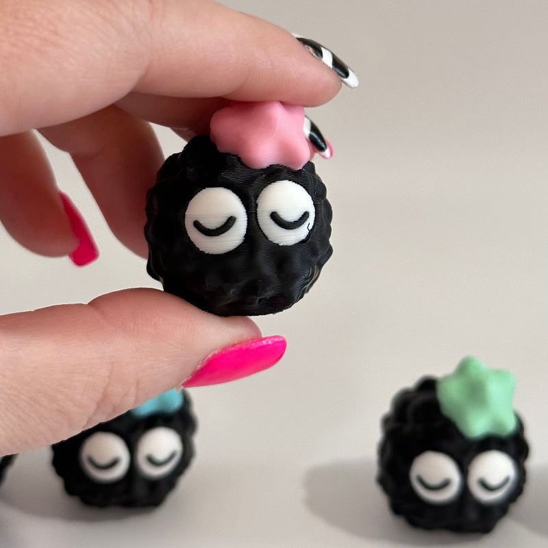 Mini Sleepy Emoji Soot Sprite 3D Printed Figurine Collectible