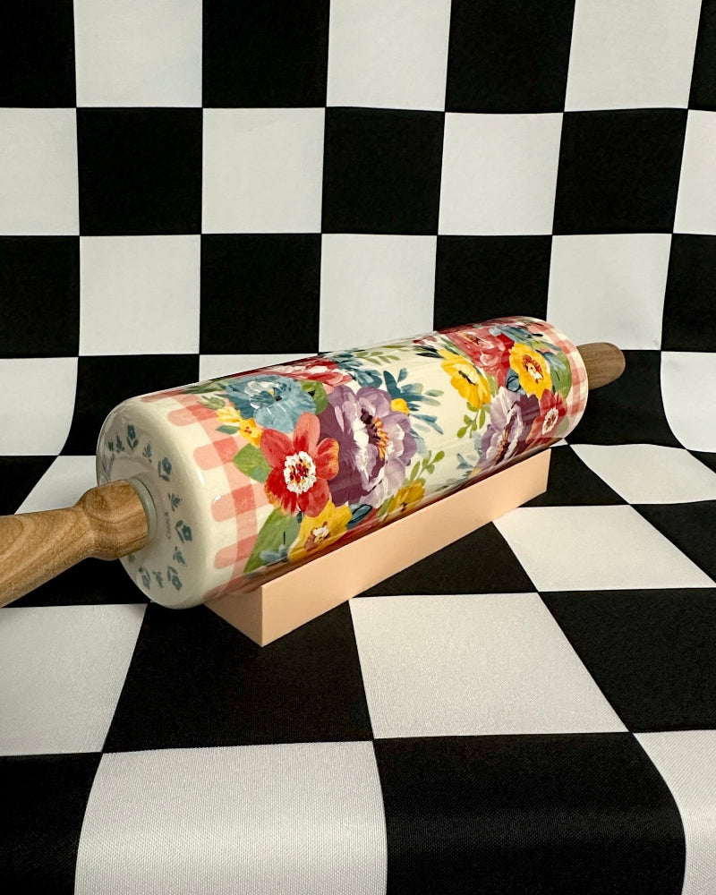 Peach Extra Large Rolling Pin Holder Stand - Fits Pioneer Woman Rolling Pins