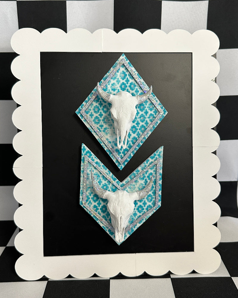 Steer Skull Tribal Magnet | Western Rustic Decor & Cowboy Wall Art