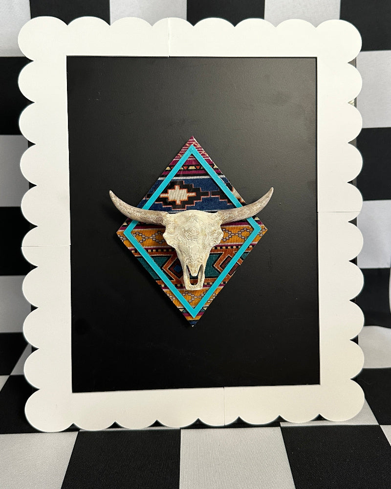 Steer Skull Tribal Magnet | Western Rustic Decor & Cowboy Wall Art