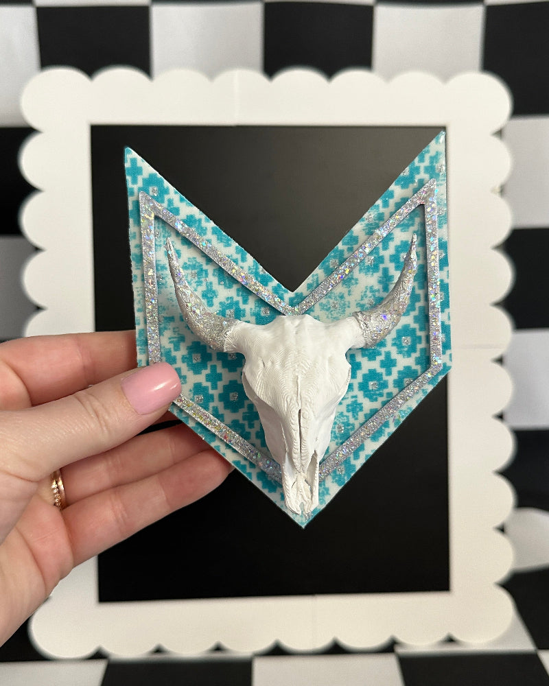 Steer Skull Tribal Magnet | Western Rustic Decor & Cowboy Wall Art
