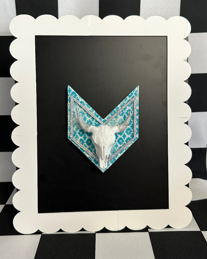 Steer Skull Tribal Magnet | Western Rustic Decor & Cowboy Wall Art