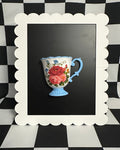 Sweet Rose Teacup Magnet & Pen Holder | Cottagecore Kitchen Decor