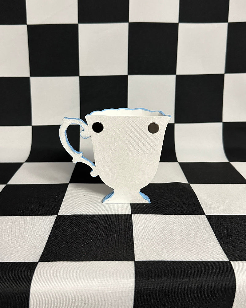 Sweet Rose Teacup Magnet & Pen Holder | Cottagecore Kitchen Decor