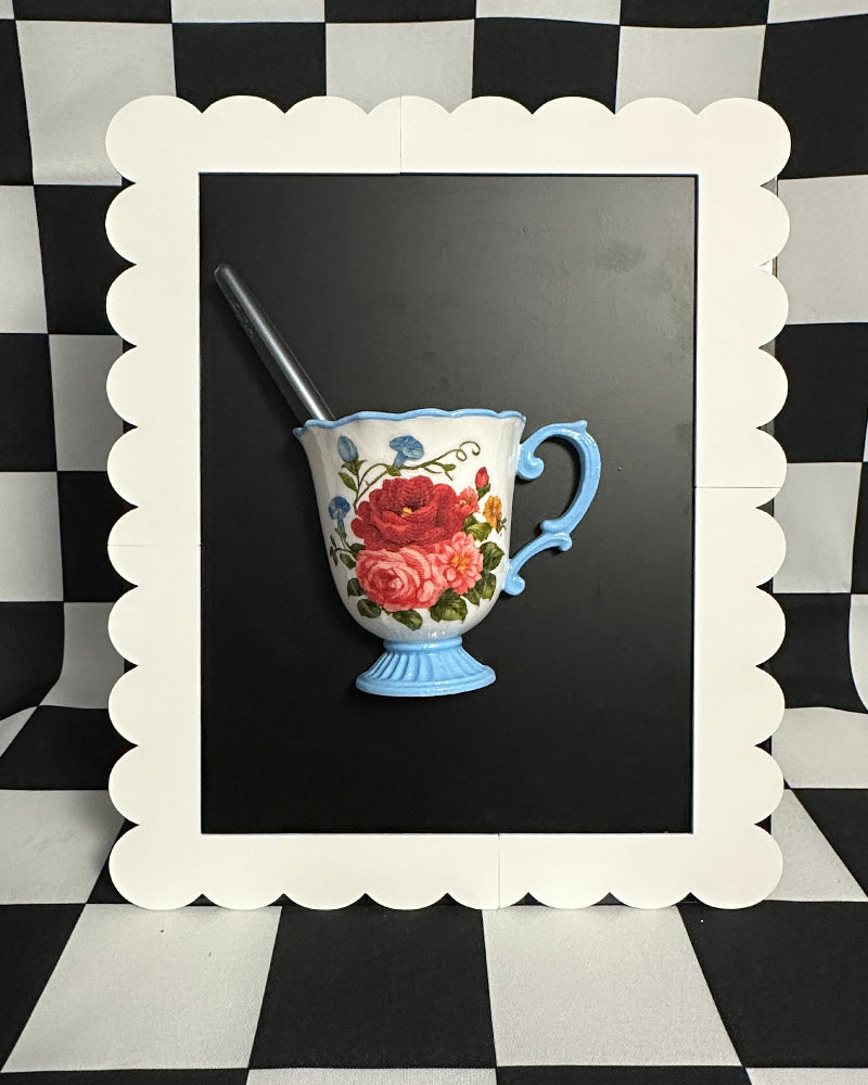 Sweet Rose Teacup Magnet & Pen Holder | Cottagecore Kitchen Decor