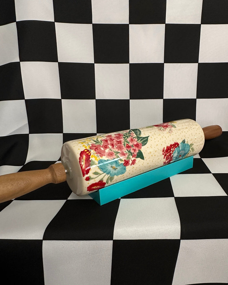 Teal Large Rolling Pin Holder Stand - Fits Pioneer Woman Rolling Pins