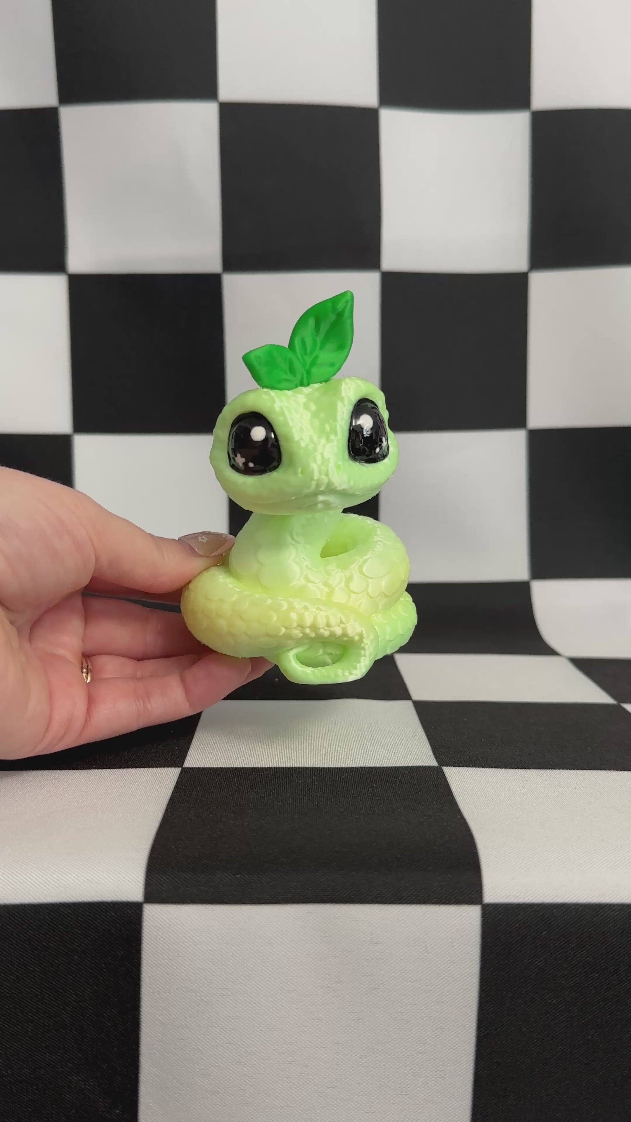 Kawaii Lime Snake Figurine